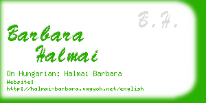 barbara halmai business card